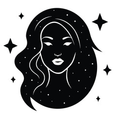 reindeer head silhouette with ornate antlers