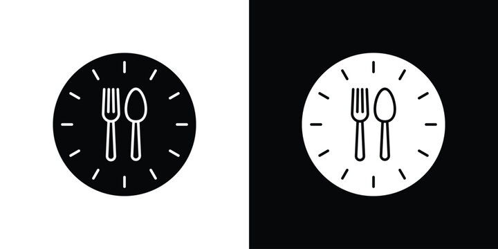 Lunch time icon collection. line stroke icon. EPS 10