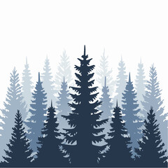 Obraz premium silhouettes of fir trees are set against a background of coniferous spruce pattern