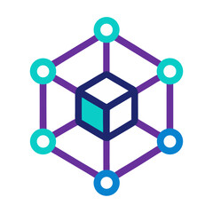 Abstract network cube data connection graphic