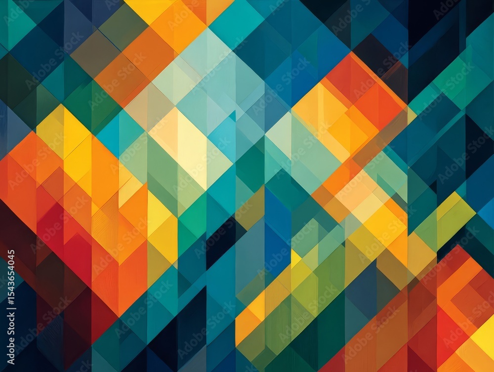 Aufkleber vibrant abstract design with colorful geometric patterns.
