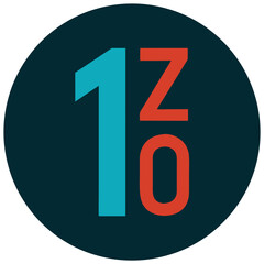 Abstract number design one to zero in circle