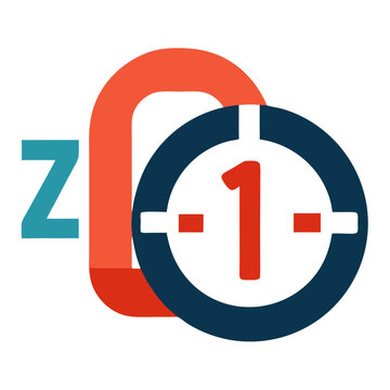 Abstract z1 logo design with red and blue elements