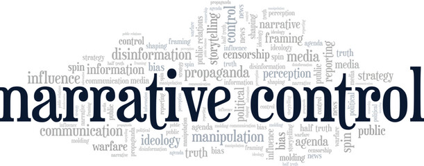 Narrative Control word cloud conceptual design isolated on white background. © Colored Lights