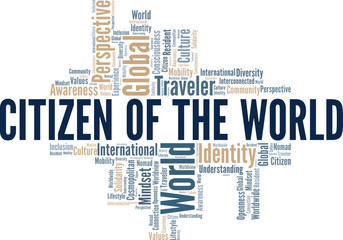 Citizen of the World word cloud conceptual design isolated on white background.