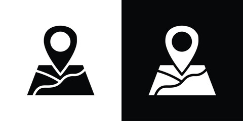 Map icon collection. line stroke icon. EPS 10