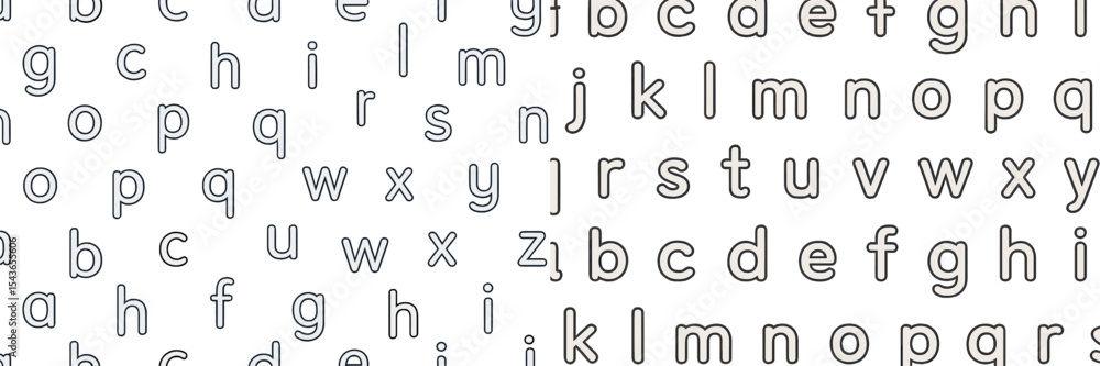 Poster Uppercase and lowercase letters arranged in a grid pattern for educational purposes in a classroom setting
