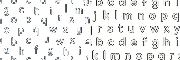 Uppercase and lowercase letters arranged in a grid pattern for educational purposes in a classroom setting