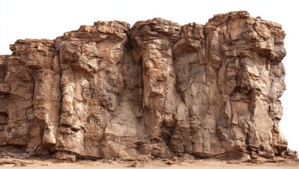 Rugged rock face, textured brown cliffs