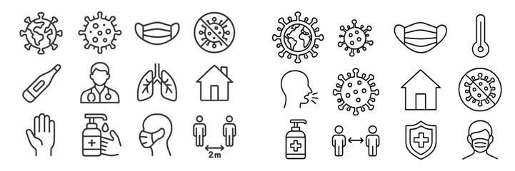 Obraz premium Icons representing health awareness and safety measures during a pandemic for public understanding