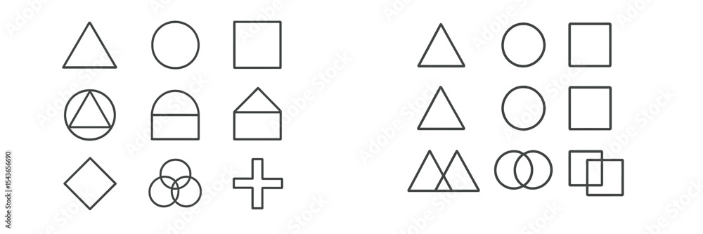 Aufkleber Visual arrangement of geometric shapes demonstrating patterns and organization in a structured layout