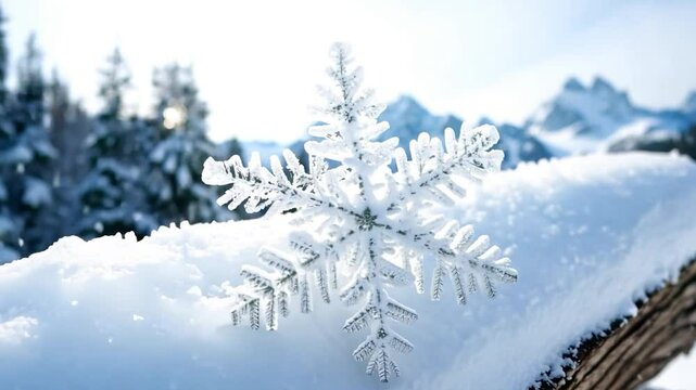 Snowflake log mountain