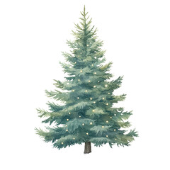 Obraz premium Watercolor christmas tree with transparent background festive decoration holiday spirit artistic concept