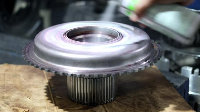 Step to use spray White Contrast on the iron surface before performing Non-Destructive Testing(NDT) with process Magnetic Particle Testing(MT). check crack surface.
