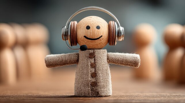 This scene shows a stick figure equipped for audio recording, symbolizing effective communication via podcasts or broadcasts.
