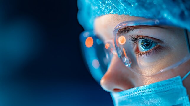 Focused female scientist in laboratory setting
