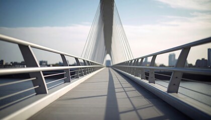 Fototapeta premium Barrier-free architecture, a footbridge over a river channel