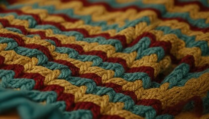 Weave Patterned Carpet With Appealing Texture Background

