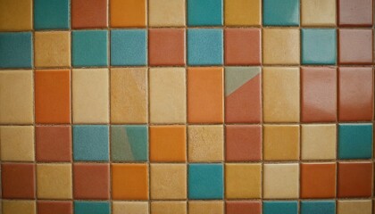 A mosaic of different colored squares
