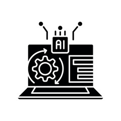 creation tests exam black flat icon for digital and print projects.