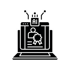 generation student resumes black flat icon for digital and print projects.