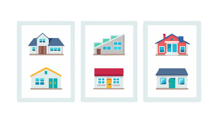 set of modern house icons