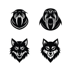 mascot logo animal head bundle