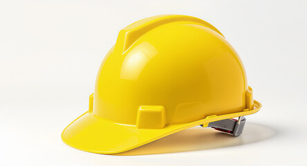 Fototapeta premium Yellow construction safety helmet isolated on white background