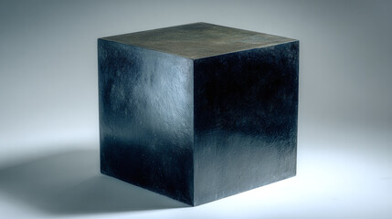 Matte black cube displayed indoors showcasing minimalist design and modern aesthetics in contemporary setting