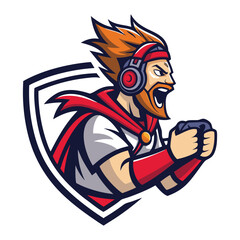 Esports logo vector • mascot gaming emblem • customizable badge icon for streaming, team branding, Twitch, YouTube, gaming tournaments, team identity, modern digital design
