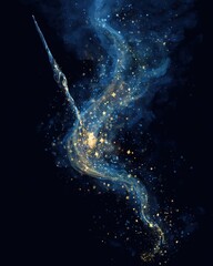 Swirling cosmic unicorn with sparkling stars
