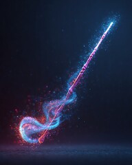 Colorful light wave on a dark background.