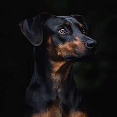 Fototapeta premium portrait of a black dog
