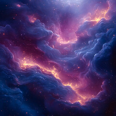 Colorful nebula glowing stars cosmic energy deep space high resolution picture
