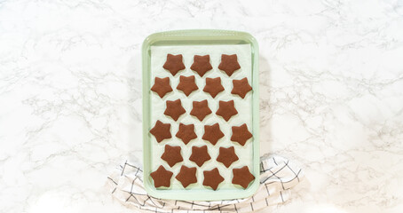 Step-by-Step Chocolate Gingerbread Cookies with Star-Shaped Cutouts