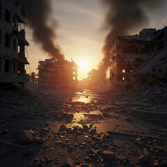 Sunset Urban Rubble