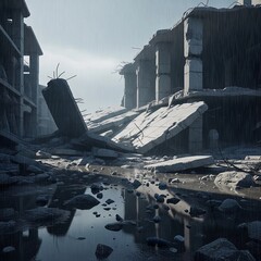 Rainy Debris Collapse