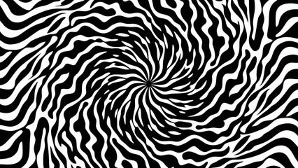 Abstract black and white vortex pattern with swirling organic shapes and radial symmetry design element © Seth