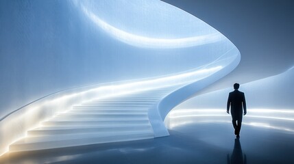 Obraz premium Modern, futuristic stairway