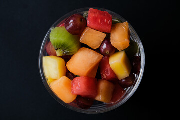 Bowl Of Freshly Cut Summer Fruit Salad