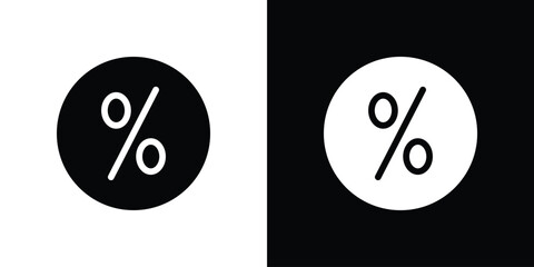 Percentage icon collection. line stroke icon. EPS 10