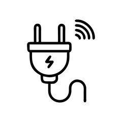 Obraz premium Smart energy saving plug icon. This smart plug saves energy efficiently. This energy saving device is perfect for modern home designs and smart home applications.