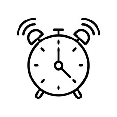 Smart alarm clock icon design. Modern alarm clock illustration with ringing bells. Simple alarm clock graphic for website or app interface.