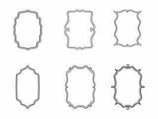 Hand Drawn Vintage Frame Set Illustration