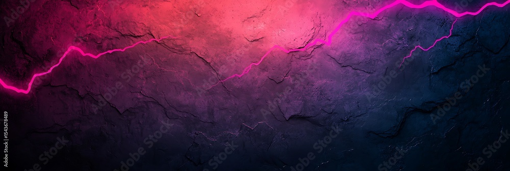Poster a textured dark surface with a vivid, glowing pink lightning streak running horizontally across the 