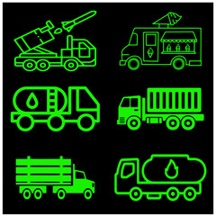 Vehicle truck vector set 5