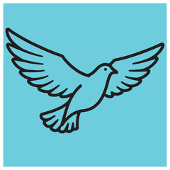 Obraz premium Simple vector illustration of a flying dove representing peace and tranquility