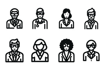 Diverse professionals icons business medical careers