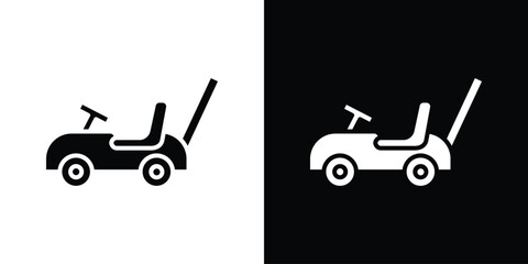 Pushing car icon collection. line stroke icon. EPS 10