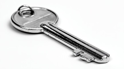 A Single Key on a White Background